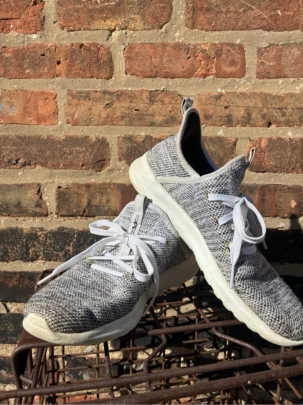 Light Gray Slip-On  Adidas Cloud women’s size 8